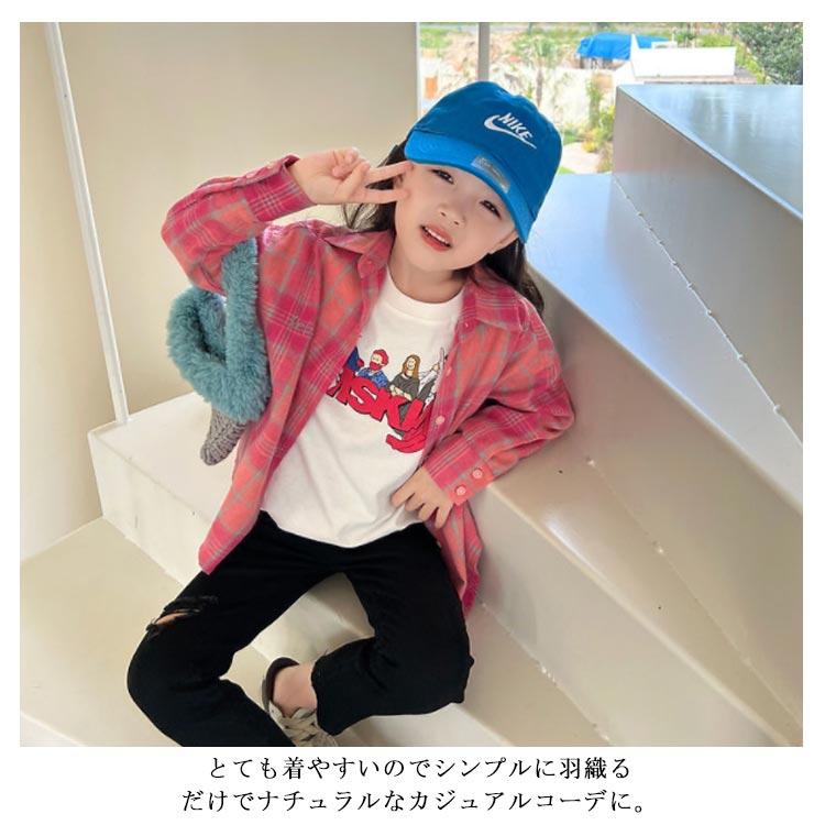 送料無料 チェックネルシャツ キッズ 子供 子供シャツ 長袖シャツ チェックシャツ トップス 子供服 長袖 チェック柄 ジュニア 女の子 フランネルシ |  | 10