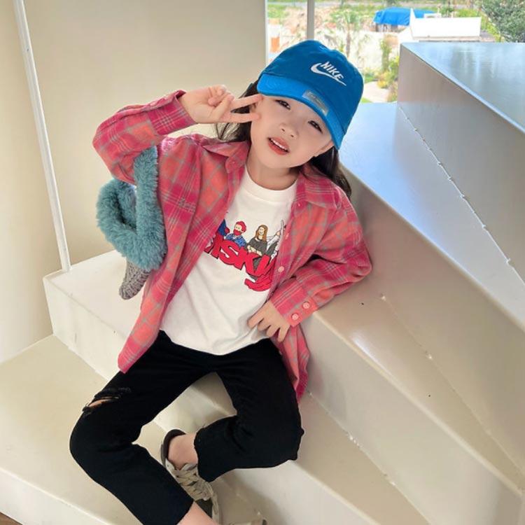 送料無料 チェックネルシャツ キッズ 子供 子供シャツ 長袖シャツ チェックシャツ トップス 子供服 長袖 チェック柄 ジュニア 女の子 フランネルシ |  | 01