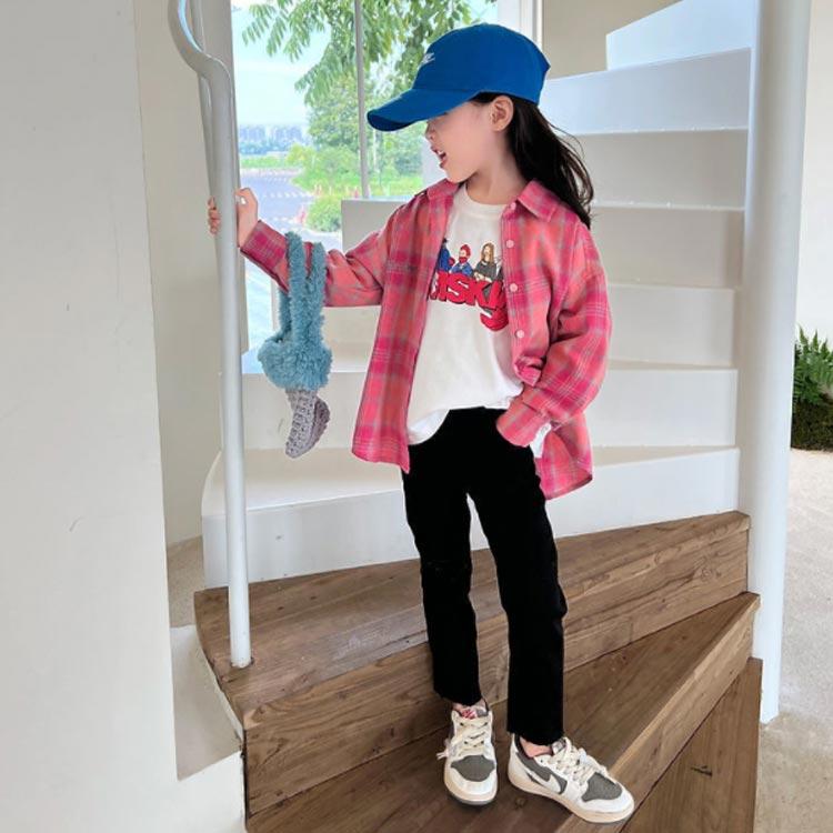 送料無料 チェックネルシャツ キッズ 子供 子供シャツ 長袖シャツ チェックシャツ トップス 子供服 長袖 チェック柄 ジュニア 女の子 フランネルシ |  | 04