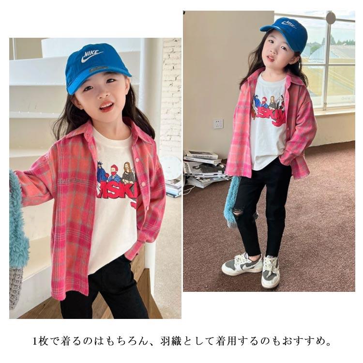 送料無料 チェックネルシャツ キッズ 子供 子供シャツ 長袖シャツ チェックシャツ トップス 子供服 長袖 チェック柄 ジュニア 女の子 フランネルシ |  | 09