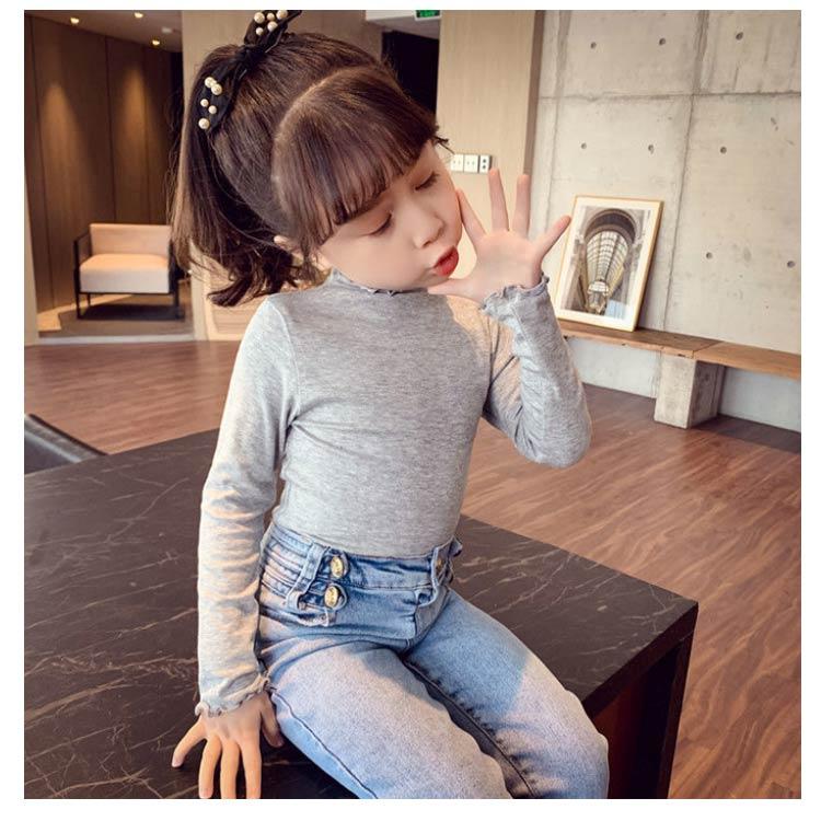 【送料無料】キッズ tシャツ 女の子 長袖 タートルネック 子供服 フリル ロンt 肌着 ハイネック インナー トップス ガールズ 無地 シンプル お |  | 15