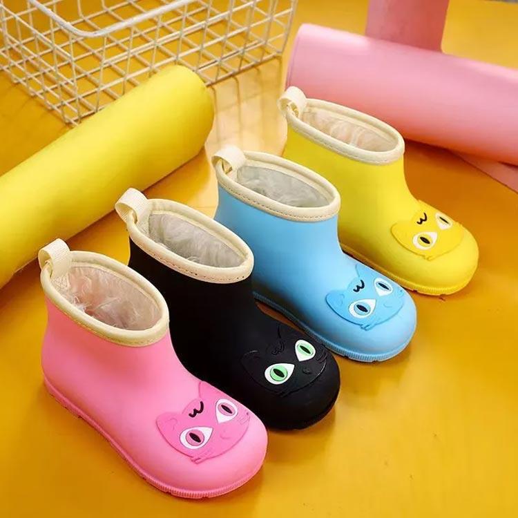 レインブーツ キッズ レインシューズ 雨靴 子供靴 長靴 ながぐつ ねこ アニマル 動物 猫 男の子 女の子 アウトドア キャンプ ショート丈 裏毛 |  | 03