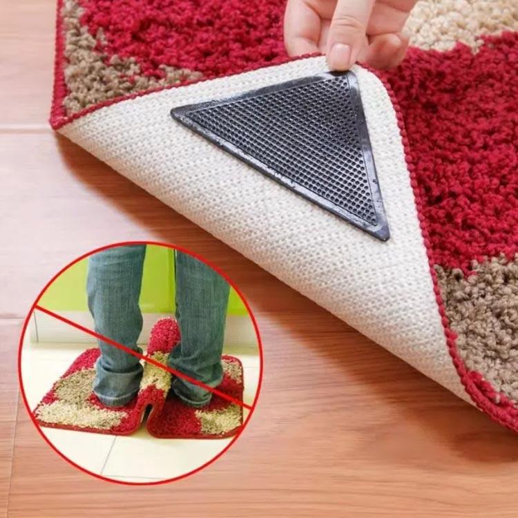 【送料無料】4枚セット スベリ止め カーペット マット 絨毯 ラグ すべり止めシート 三角シート パッド テープ 転倒防止 ズレない 滑り防止 固定用 |  | 02