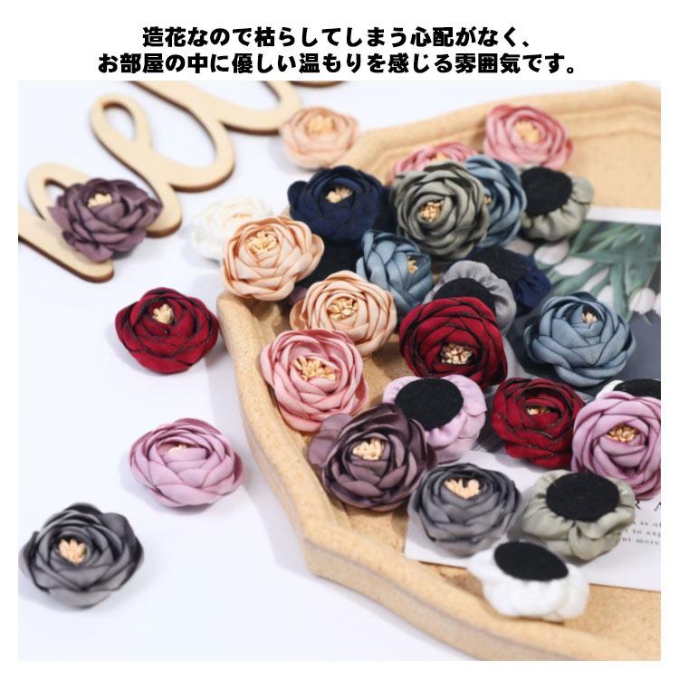 【送料無料】シルクフラワー アーティフィシャルフラワー 造花 布製 3.5cm ミニ フラワーパーツ 10個セット カラフル フラワーモチーフ バラ |  | 12