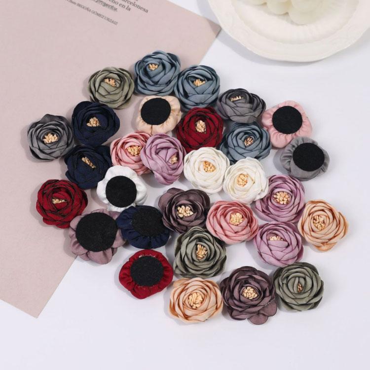 【送料無料】シルクフラワー アーティフィシャルフラワー 造花 布製 3.5cm ミニ フラワーパーツ 10個セット カラフル フラワーモチーフ バラ |  | 03