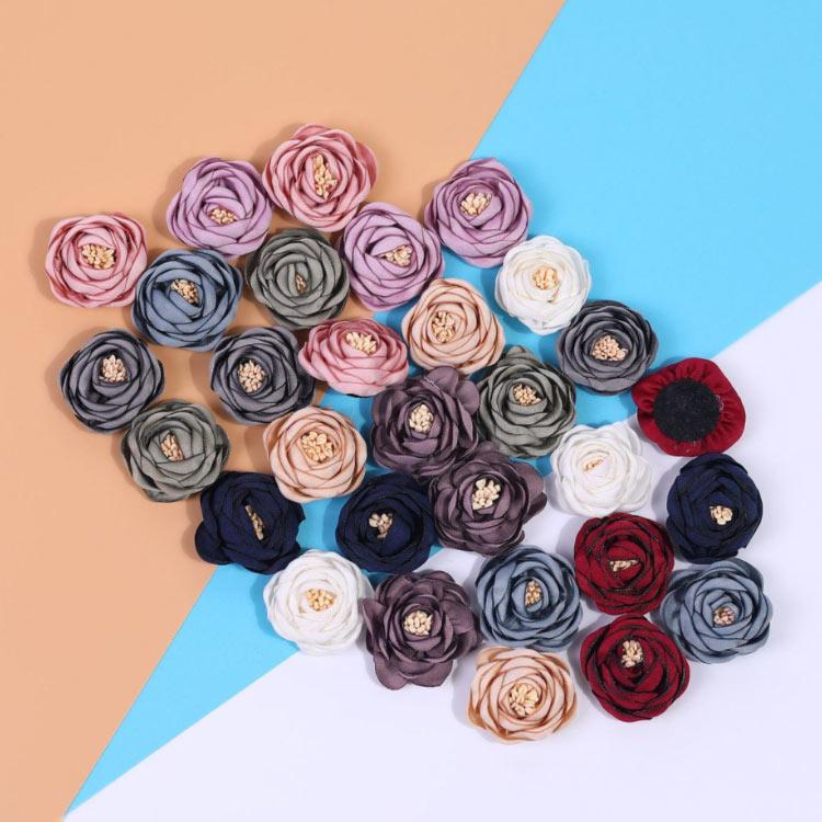 【送料無料】シルクフラワー アーティフィシャルフラワー 造花 布製 3.5cm ミニ フラワーパーツ 10個セット カラフル フラワーモチーフ バラ |  | 04