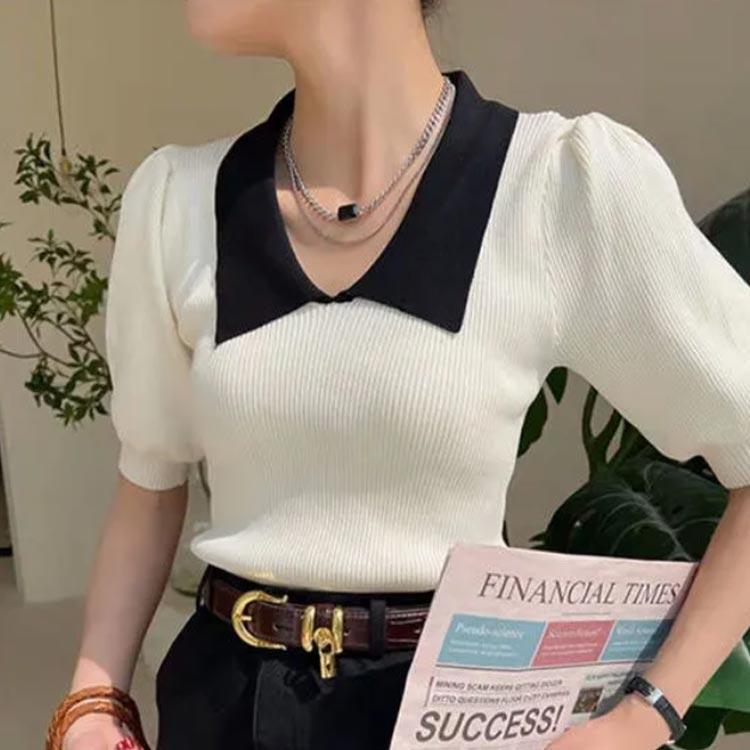 送料無料 リブニット レディース 春夏 サマーニット プル