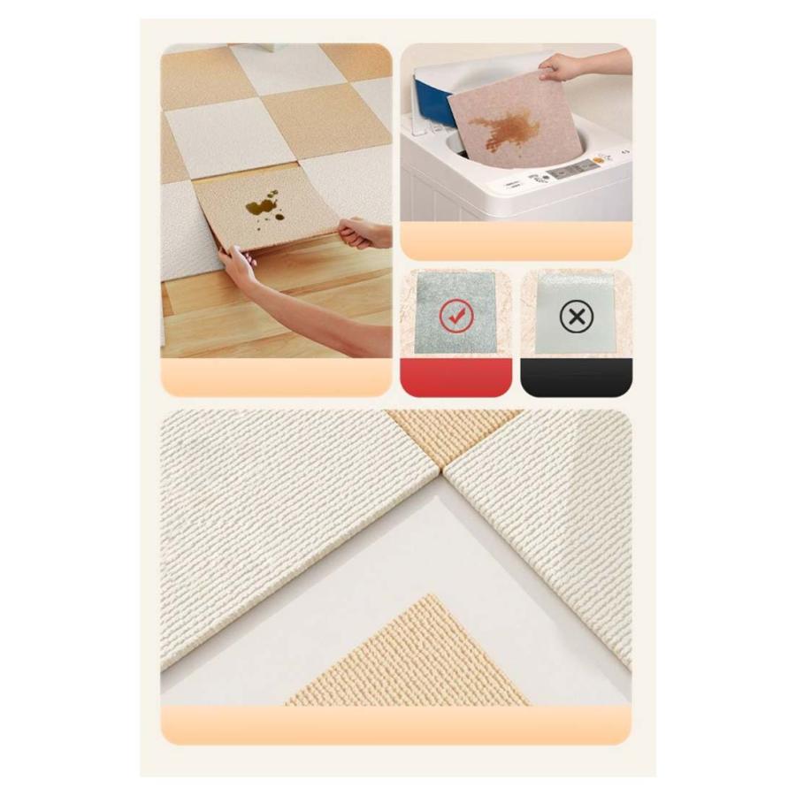 吸着マット タイルカーペット ジョイントマット カーペット 10枚入り ズレにくい ラグマット 30*30cm 柔らかい お手入れ簡単 滑り止め 子供 |  | 14