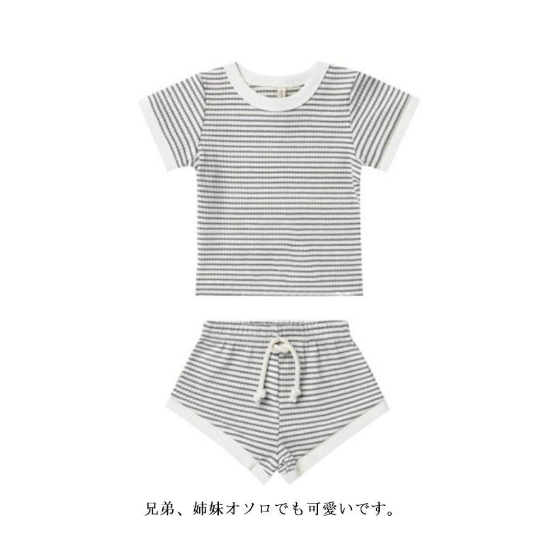 ベビー服 セットアップ 上下セット 半袖Tシャツ 短パン リブ Tシャツ ショートパンツ スポーティ ウェストゴム 男の子 女の子 薄手 保育園 幼稚 |  | 10