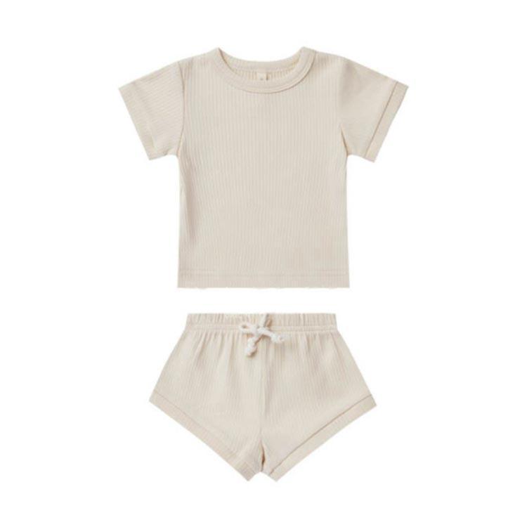 ベビー服 セットアップ 上下セット 半袖Tシャツ 短パン リブ Tシャツ ショートパンツ スポーティ ウェストゴム 男の子 女の子 薄手 保育園 幼稚 |  | 03