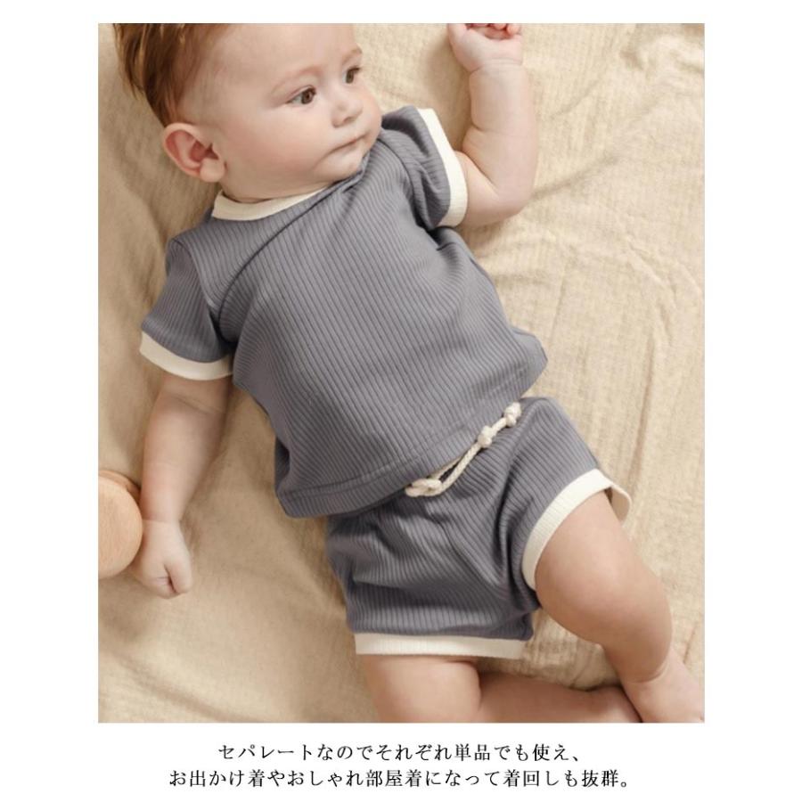 ベビー服 セットアップ 上下セット 半袖Tシャツ 短パン リブ Tシャツ ショートパンツ スポーティ ウェストゴム 男の子 女の子 薄手 保育園 幼稚 |  | 08