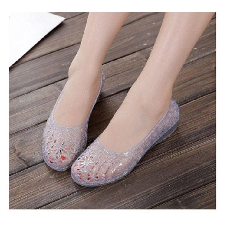 ラバーシューズ パンプス レディース きらきらラメ ローヒール 2.5cm