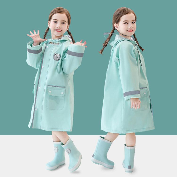 レインコート キッズ ランドセル対応 レインウェア ポケット付き フード付き 女の子 男の子 小学生 雨具 雨合羽 カッパ 梅雨 通園 通学 全6色 |  | 03