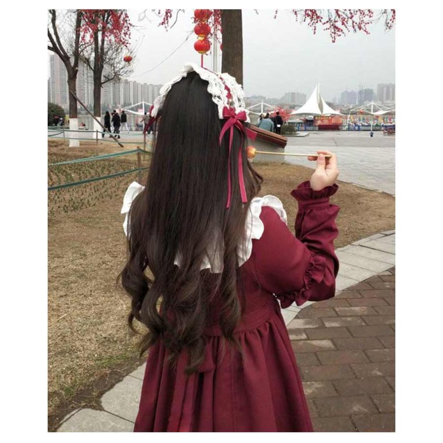 ロリータワンピース レディース ミディアム丈 長袖 丸襟 コスプレ ハロウイン Aライン フリル裾 甘ロリータ 女子 学生 可愛い 仮装 お茶会 学園 |  | 13