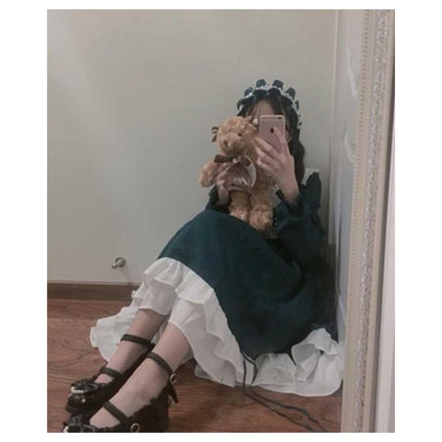 ロリータワンピース レディース ミディアム丈 長袖 丸襟 コスプレ ハロウイン Aライン フリル裾 甘ロリータ 女子 学生 可愛い 仮装 お茶会 学園 |  | 08