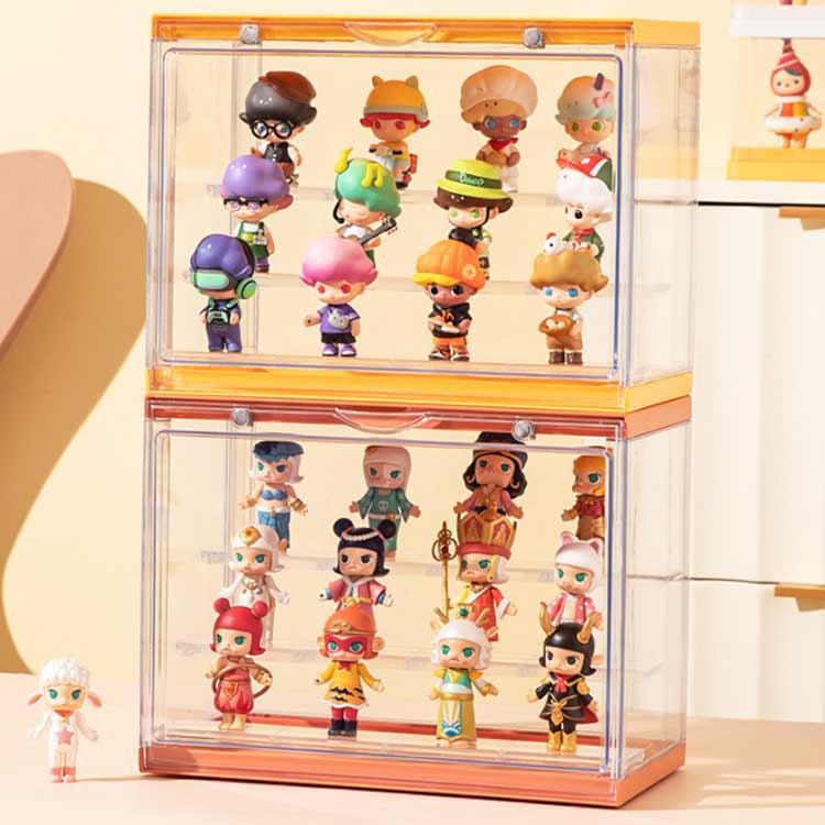 コレクションケース 3段ステージ 収納ボックス スタッキングOK フィギュアケース フィギュアディスプレイ アクリルケース マグネットドア 引き手付き |  | 01