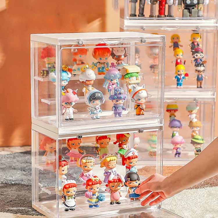 コレクションケース 3段ステージ 収納ボックス スタッキングOK フィギュアケース フィギュアディスプレイ アクリルケース マグネットドア 引き手付き |  | 02