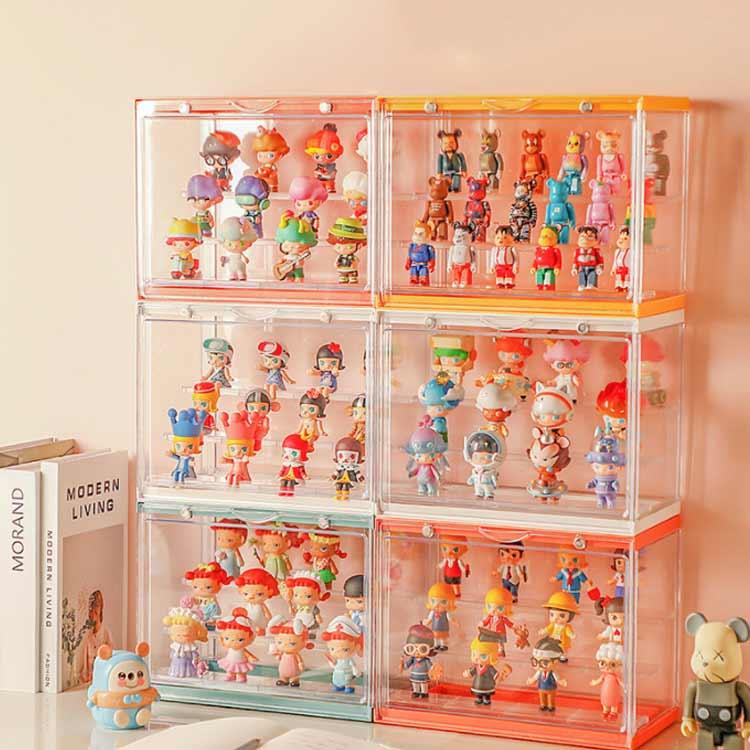 コレクションケース 3段ステージ 収納ボックス スタッキングOK フィギュアケース フィギュアディスプレイ アクリルケース マグネットドア 引き手付き |  | 03