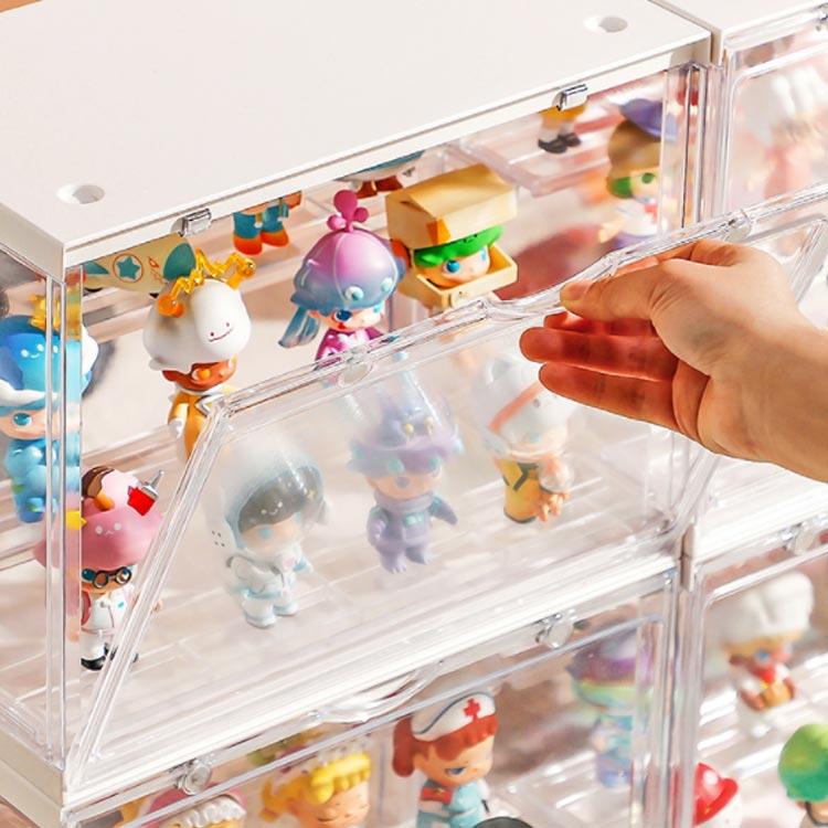 コレクションケース 3段ステージ 収納ボックス スタッキングOK フィギュアケース フィギュアディスプレイ アクリルケース マグネットドア 引き手付き |  | 04