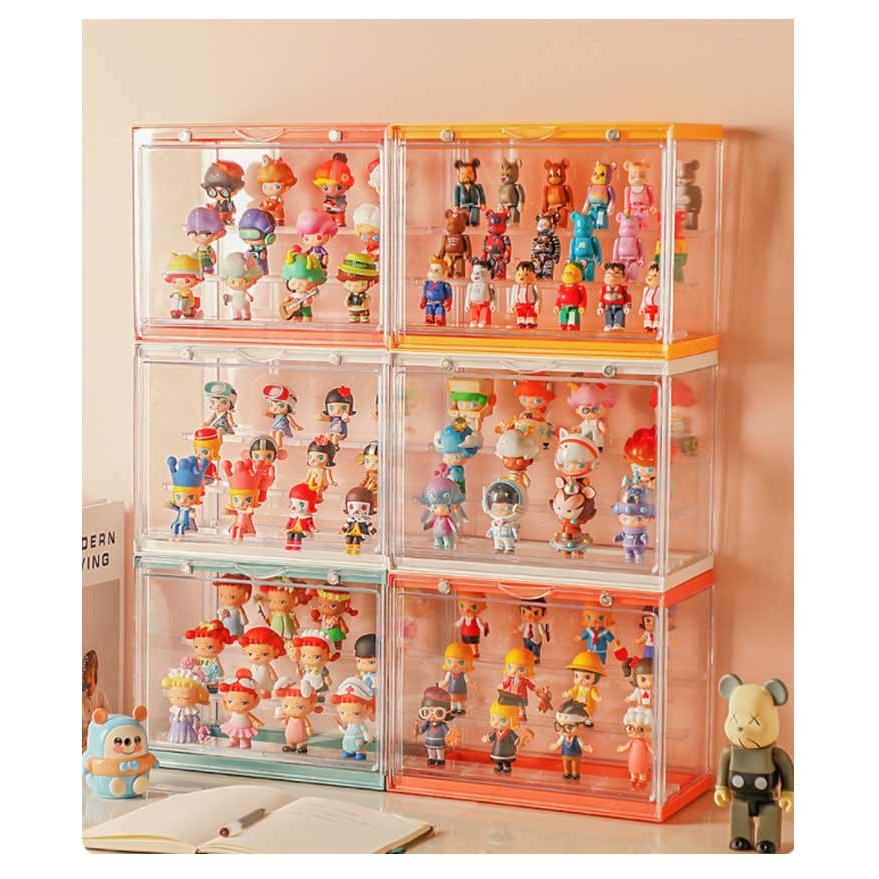 コレクションケース 3段ステージ 収納ボックス スタッキングOK フィギュアケース フィギュアディスプレイ アクリルケース マグネットドア 引き手付き |  | 08