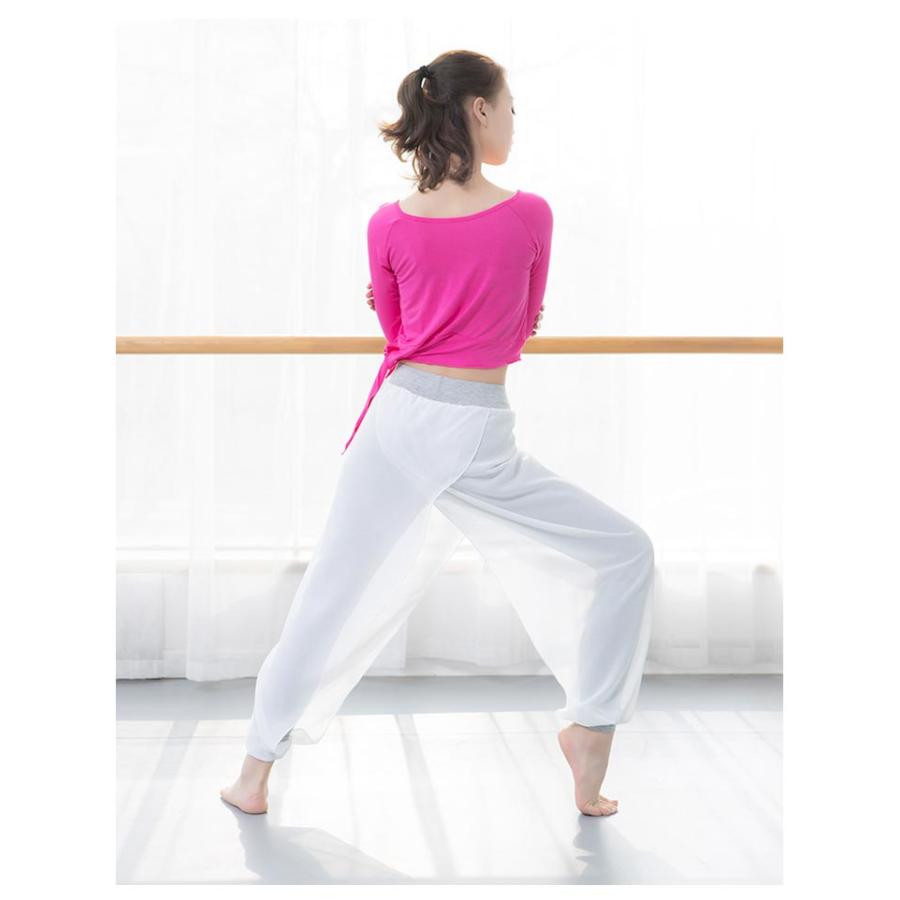 ダンス パンツ レディース ウェストゴム 9分丈パンツ シフォン 薄手 フェイクレイヤード 体型カバー ボトムス 練習着 レッスンウェア ステージ衣装 |  | 14