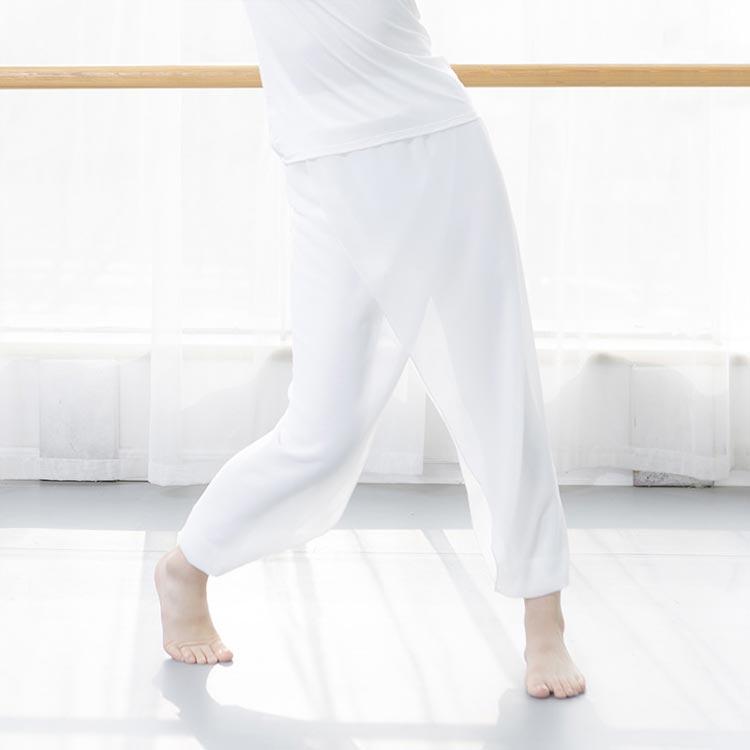 ダンス パンツ レディース ウェストゴム 9分丈パンツ シフォン 薄手 フェイクレイヤード 体型カバー ボトムス 練習着 レッスンウェア ステージ衣装 |  | 04