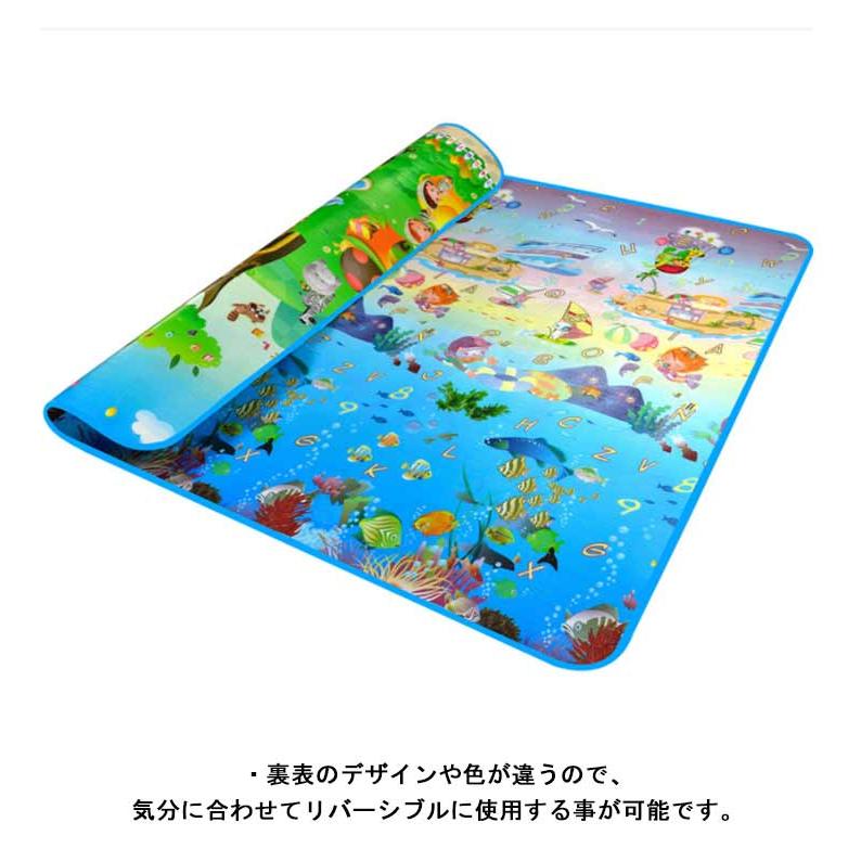 ベビープレイマット フロアマット リバーシブル 大判 200×180×0.5cm