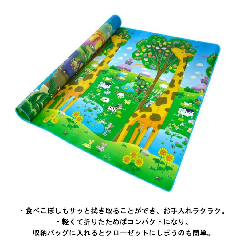 プレイマット　ベビー　折りたたみ式 ベビープレイマット フロアマット リバーシブル 大判 200×180×0.5cm