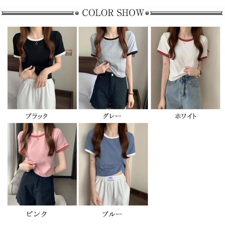 半袖 Tシャツ リンガーTシャツ レディース カットソー トップス バイ