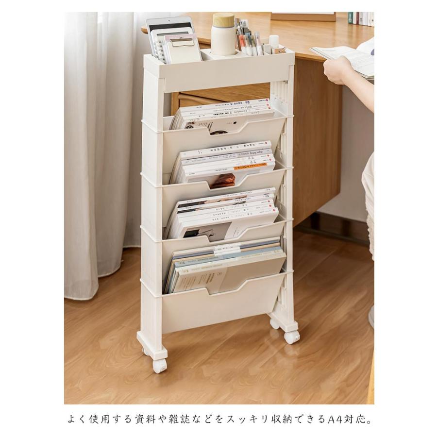 ファイルワゴン キャスター付き 4段 A4対応 デスク下収納 ファイル
