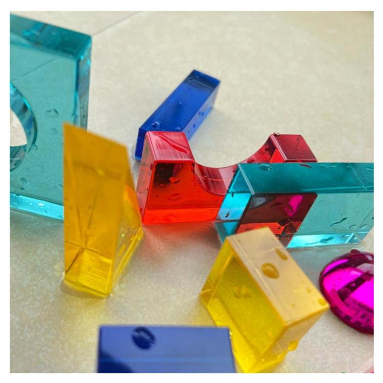 知育玩具 アクリル つみき 積木 積み木 おもちゃ 木製ケース付き