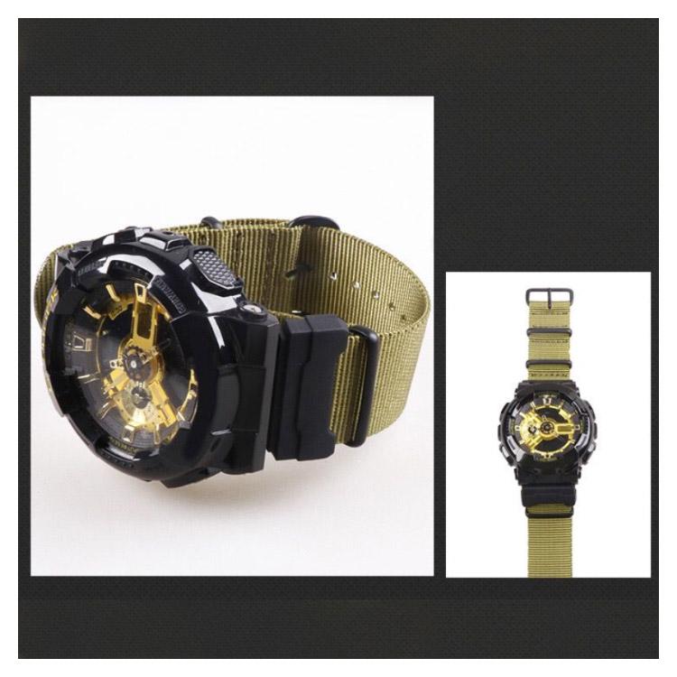 G-SHOCK GA-110 lsイエロー　ベルトベゼル交換済 カシオ G-SHOCK 腕時計 交換ベルト 調整工具ツール付 GA-110/100