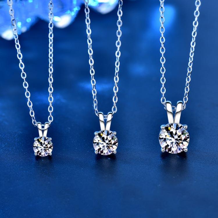 プラチナ 1カラット モアサナイト ネックレス レディース