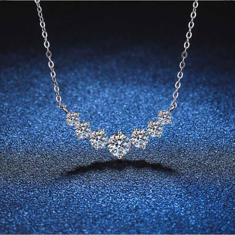 ネックレス レディース 豪華5ct プラチナ仕上げ 笑顔 スマイル  