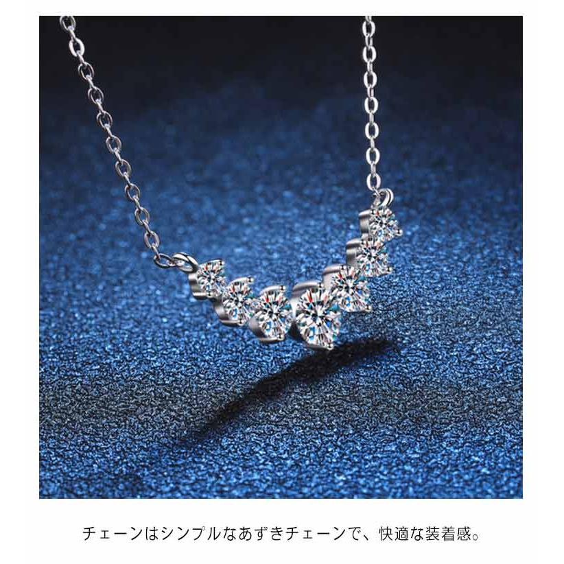 ネックレス レディース 豪華5ct プラチナ仕上げ 笑顔 スマイル