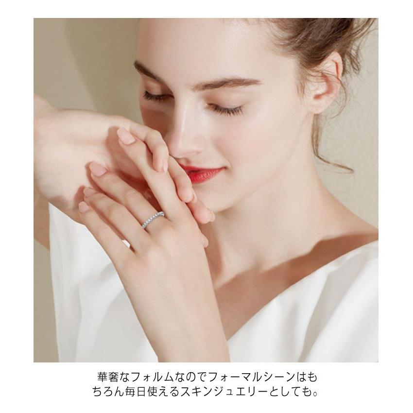 Pino♡最高級モアサナイト　マルチシェイプ　エタニティリング モアサナイト マルチカラーリング 3mm×10石｜12色から選べるオーダー