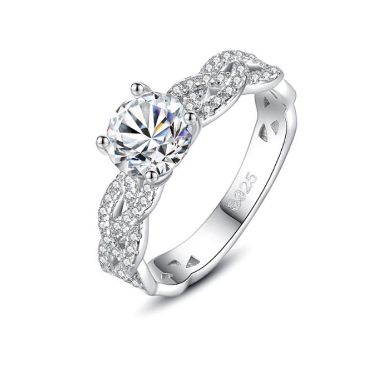 最高級品✨モアサナイト✨ホワイトセラミック✨指輪リング✨ハイクオリティ‼️ 送料無料】 リング モアサナイト ホワイト シルバー925 シルバー 1ct 4