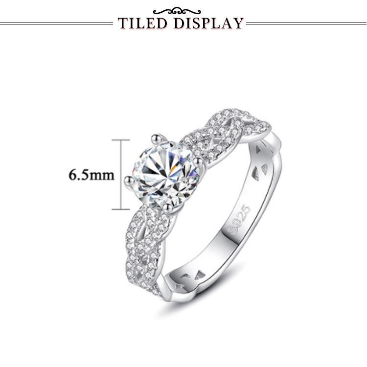 送料無料】 リング モアサナイト ホワイト シルバー925 シルバー 1ct 4