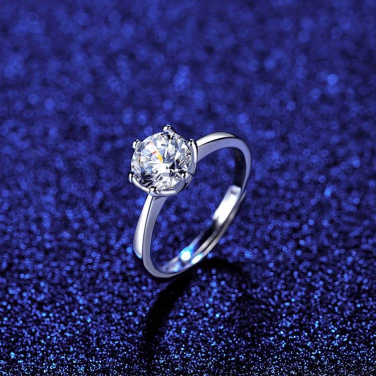 8号 ソリテールリング シルバー925 婚約指輪予行用に 一粒リング 8号 