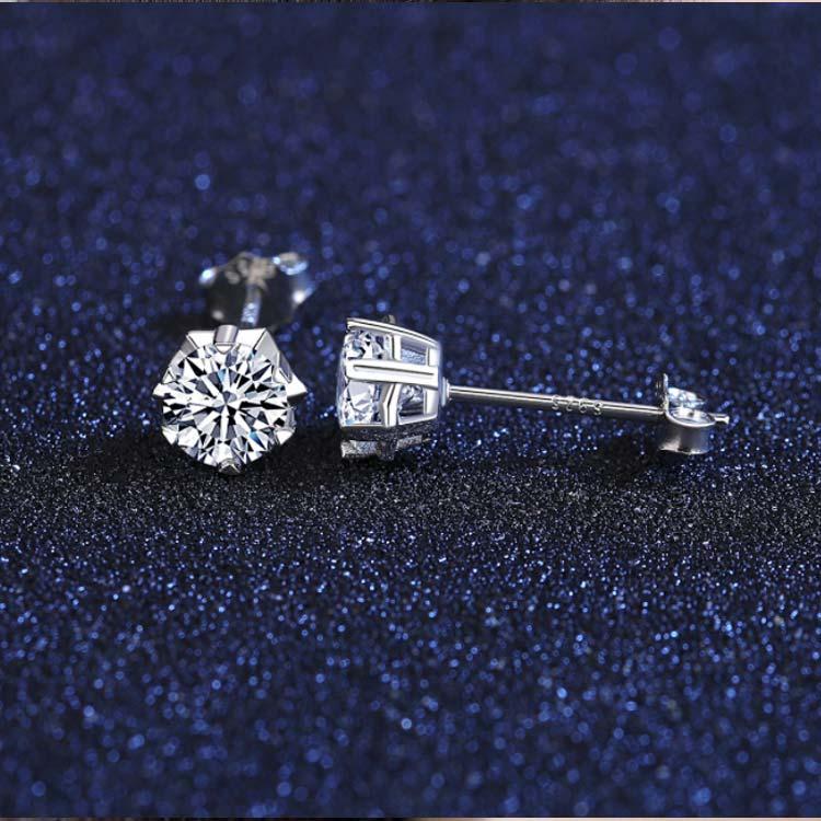 送料無料】 ピアス モアサナイト 両耳用 0.5Carat×2 中粒 一粒 6 送料無料】 ピアス モアサナイト 両耳用 0.5Carat×2 中粒 一粒 6