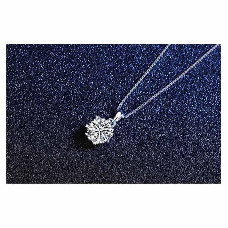 送料無料 ネックレス 1Carat モアサナイト ひと粒 一粒 シンプル