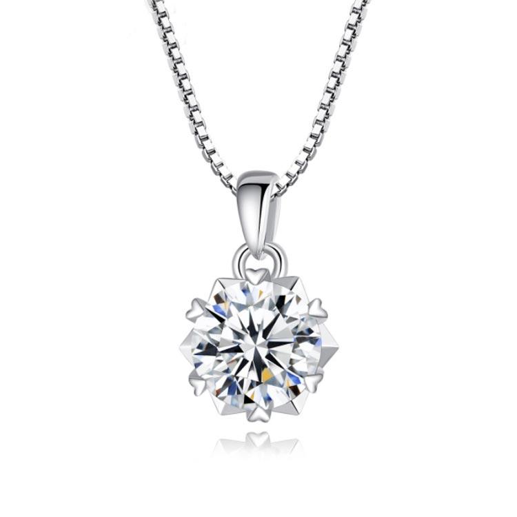送料無料 ネックレス 1Carat モアサナイト ひと粒 一粒 シンプル