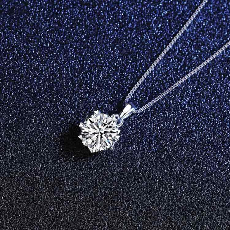 送料無料 ネックレス 1Carat モアサナイト ひと粒 一粒 シンプル