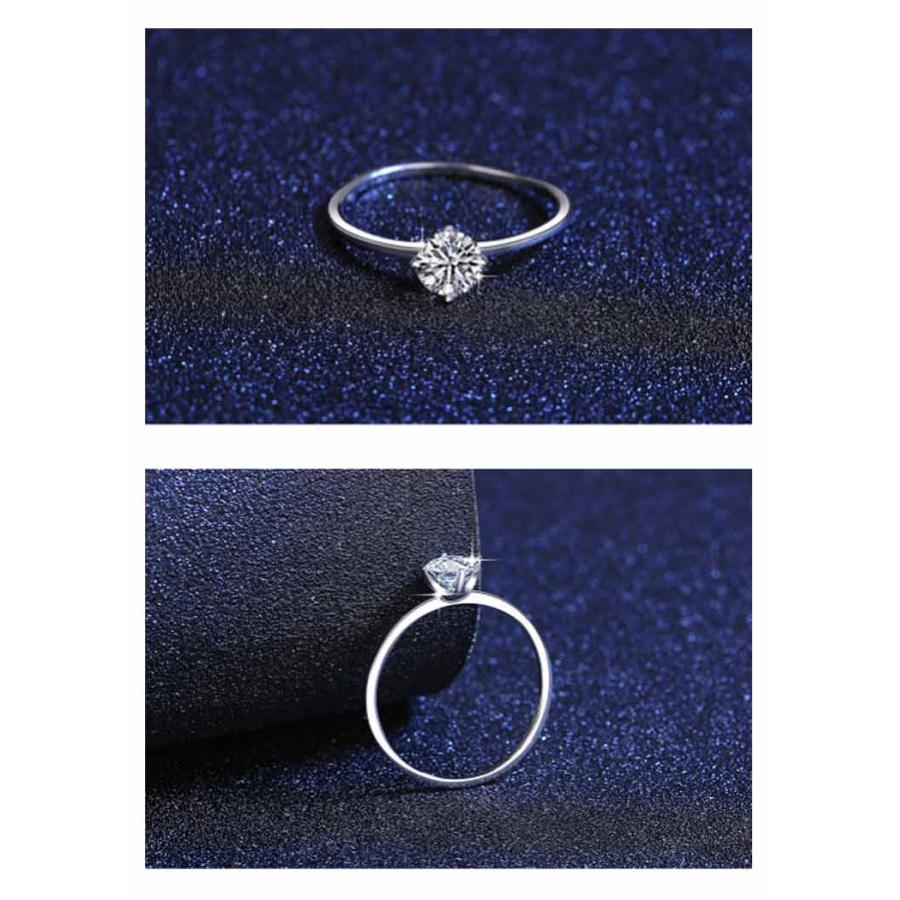 モアサナイト リング 0.5Carat 指輪 レディース プチプラ 細目 
