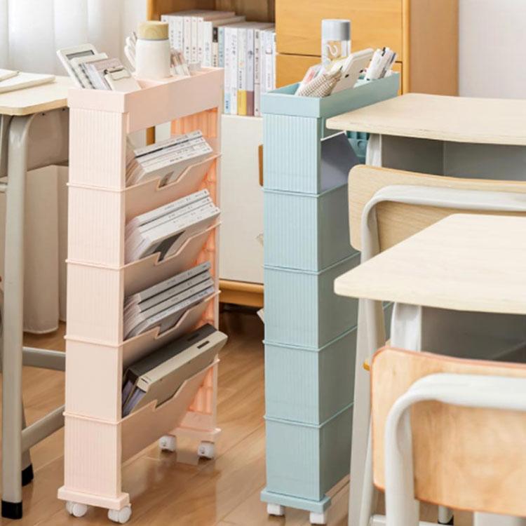 5層キャスター付き本棚​　ラック　キャスター付き　小物入れ Amazon.co.jp: 本棚 5段 キャスター付き 書類収納 書類棚
