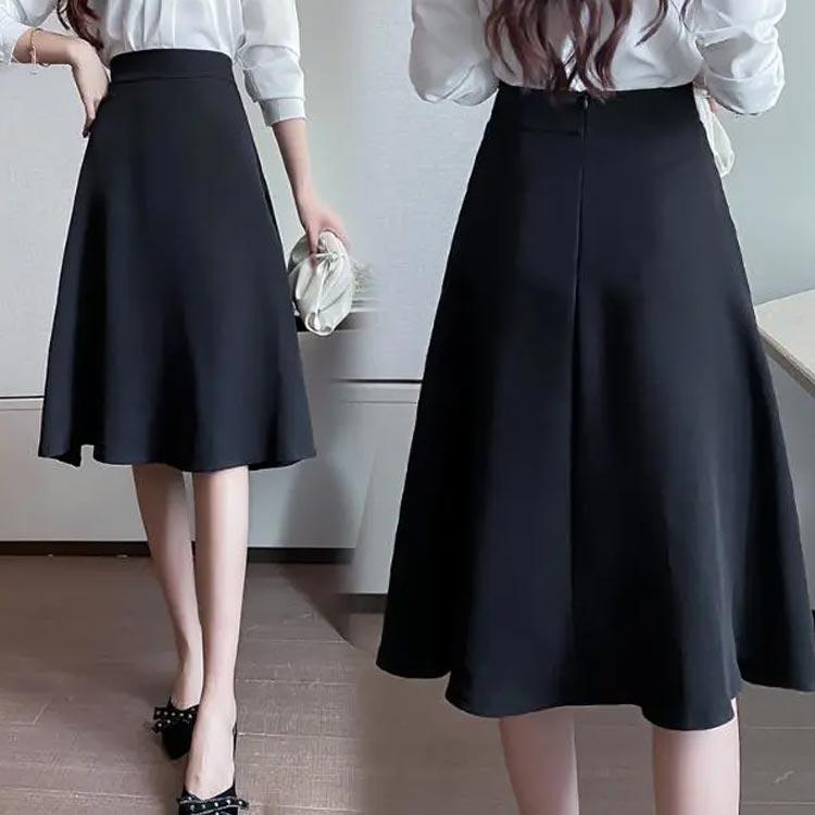 スカート フレア 薄手 レディース ひざ丈 シンプル きれいめ フレア