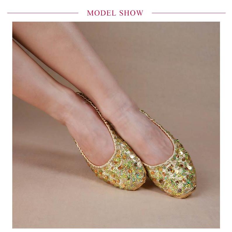 ダンスシューズ 大人用 バレエ靴 レザー スパンコール バレエシューズ