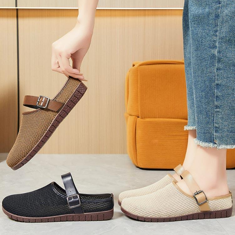 リラックスシューズ サンダル ニット 蒸れない スリッポン メッシュ