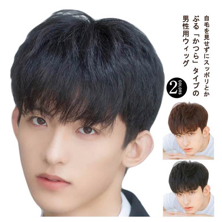 メンズ ウィッグ 男性用 かつら 100%人毛 黑色 人毛100％ メンズウィッグ 自然 メンズウイッグ 医療用ウィッグ 男性用