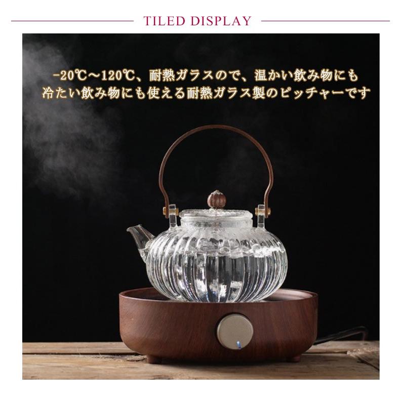 ガラス 急須 ガラス製ポット ガラス急須 ハンドル付き 茶こし付き